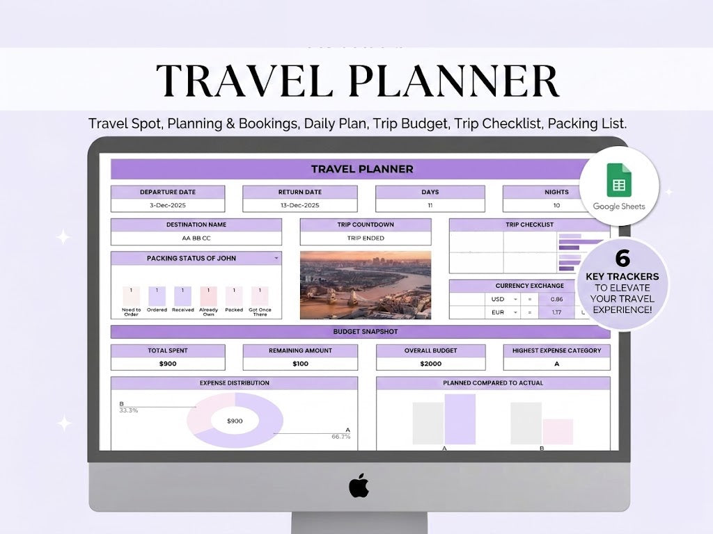 Travel Planner | Google Sheets Template